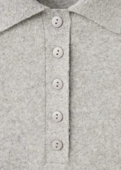 Long-sleeved polo-neck sweater