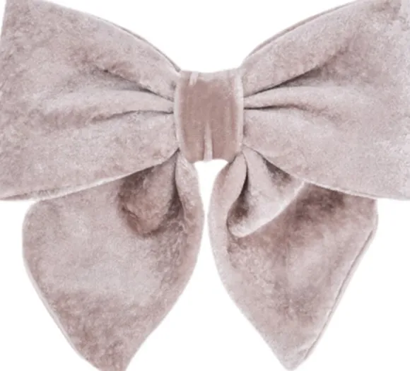 Luxury Bow Silk Velvet Beige