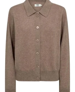 Mabel 15 Langærmede polo strikcardigan - 100% Cashmere