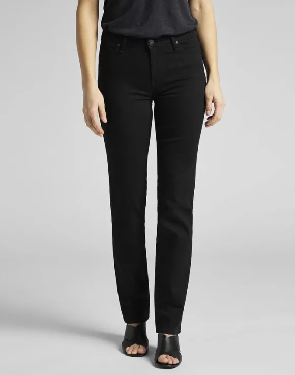 Marion straight black rinse jeans