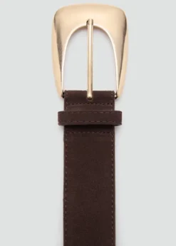 Maxi buckle split suede belt