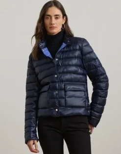 Metallic Quilted Down Coat