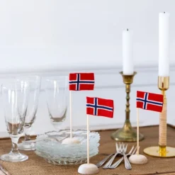 Mini bordflag med Norske flag