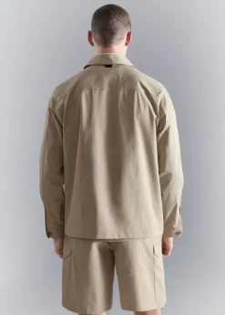 Non-iron overshirt pocket