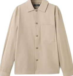 Non-iron overshirt pocket