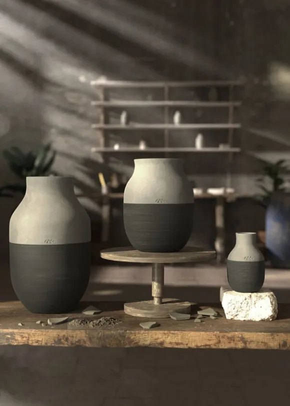 Omaggio Circulare Vase H12. 5 cm antracitgrå