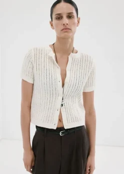 Openwork knit cardigan