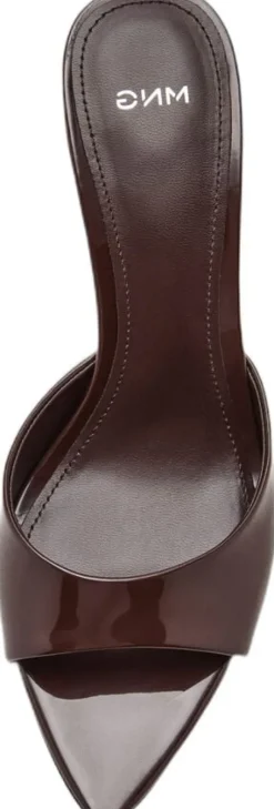 Patent leather high-heeled sandals