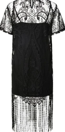 PCCLAIR SS SHORT LACE TASSELS DRESS
