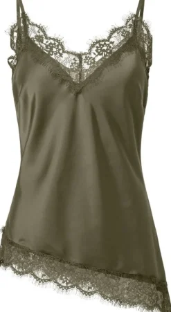 PCNOMI STRAP SATIN LACE TOP WVN