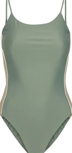 Penida Colorblock badedragt - Army/Sand