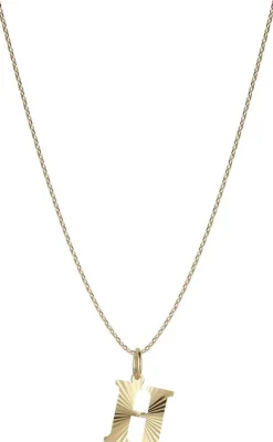 Reflection Letters, gold-plated sterling silver-H