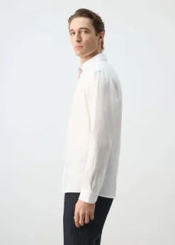 Regular-fit 100% linen shirt