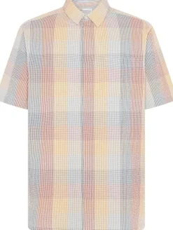 Relaxed seersucker short sleeve shirt