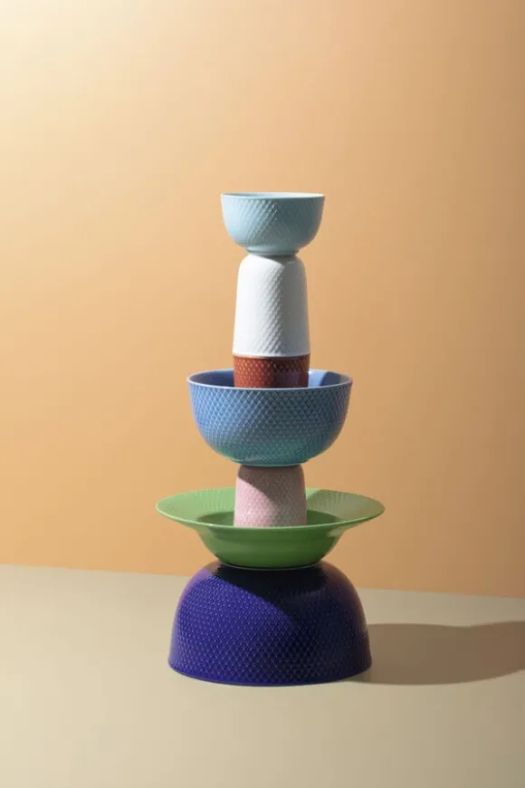 Rhombe Dyb tallerken Ø24,5 cm grøn porcelæn