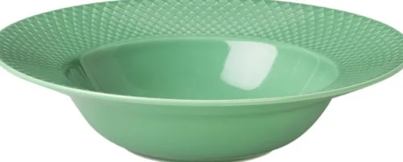 Rhombe Dyb tallerken Ø24,5 cm grøn porcelæn