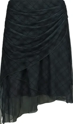 Saffron Check Mesh Skirt