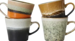 70s ceramics cappuccino mius, verve set of 4