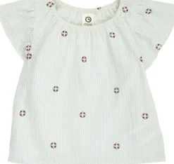 Seersucker stripe frill s/s T baby