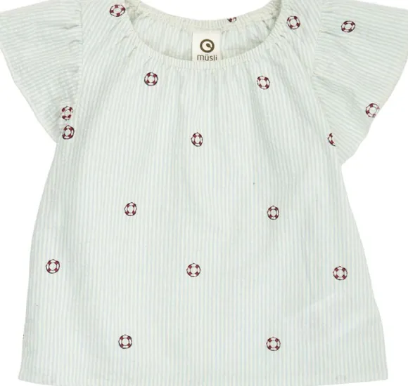Seersucker stripe frill s/s T baby