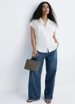 Short-sleeved lyocell shirt