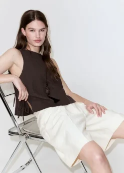 Side-tie batiste top
