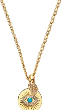 Skyfall Evil Eye and Hamsa Hand Necklace