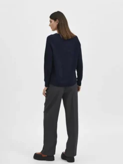 SLFLULU LS ALPACA BLEND KNIT O-NECK B NOOS
