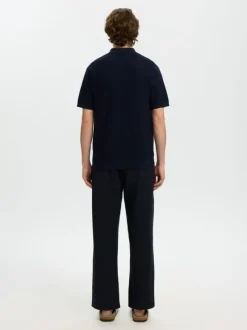 SLHCRAN SS KNIT STRUCTURE ZIP POLO