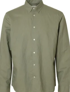 SLHREGCLAY LINENBLEND LS SHIRT CLA