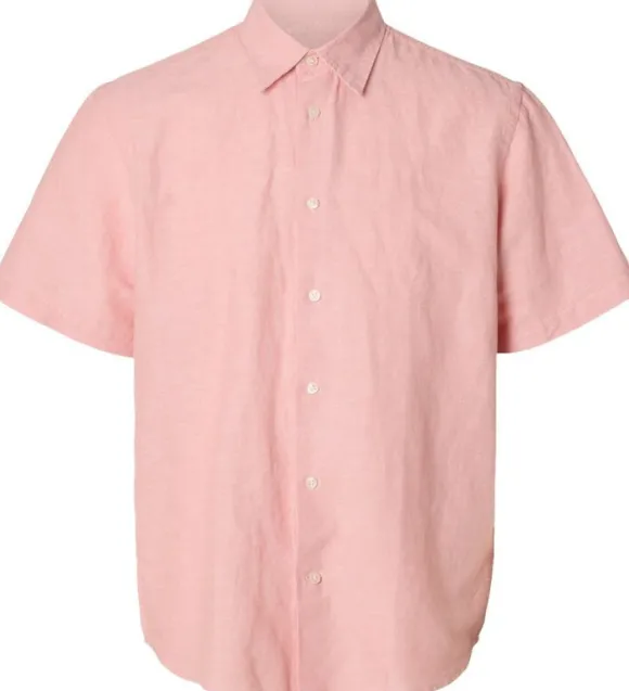 SLHREGCLAY LINENBLEND SS SHIRT CLA