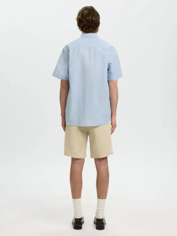 SLHREGCLAY LINENBLEND SS SHIRT CLA