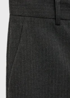 Slim cropped pinstripe trousers