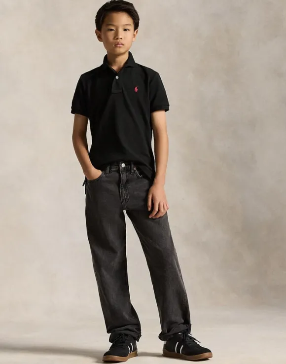Slim Fit Cotton Mesh Polo Shirt Kids