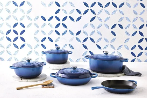 Stegepande støbejern 23 cm Azure Blue