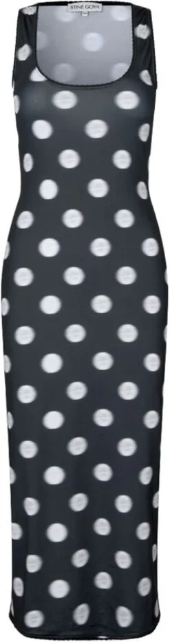 2244 Stocking Jersey, Elastic Deep Neckline Tank Dress