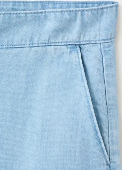 Straight low-rise denim Bermuda sho