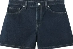 Straight mid-rise denim shorts
