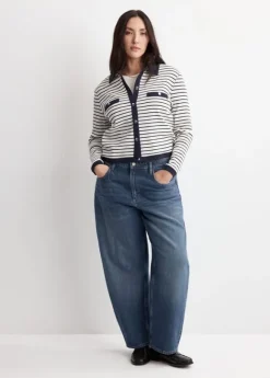Striped cardigan with jewel buttons