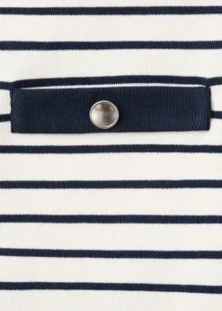 Striped cardigan with jewel buttons