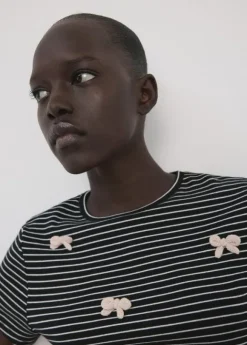 Striped T-shirt with ties