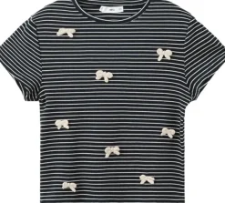 Striped T-shirt with ties