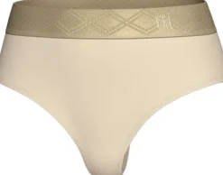 Thong with elastic waistband