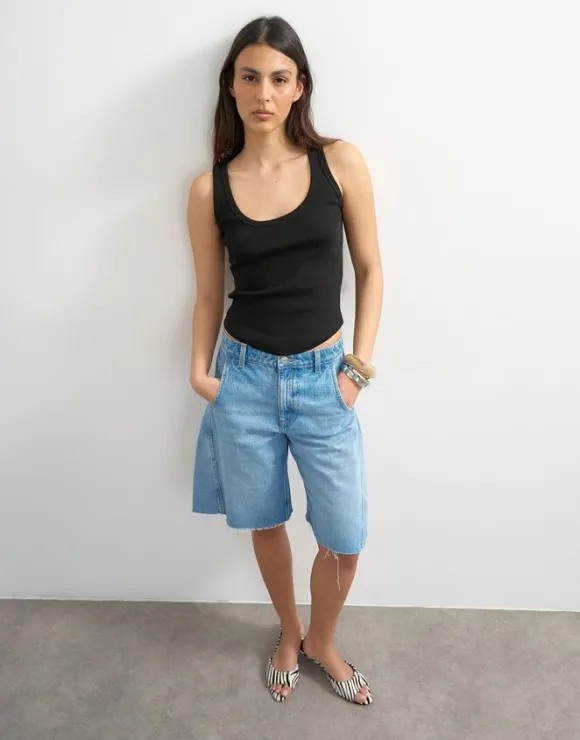 TSBRITT SL RIB SCOOP CURVE HEM VEST