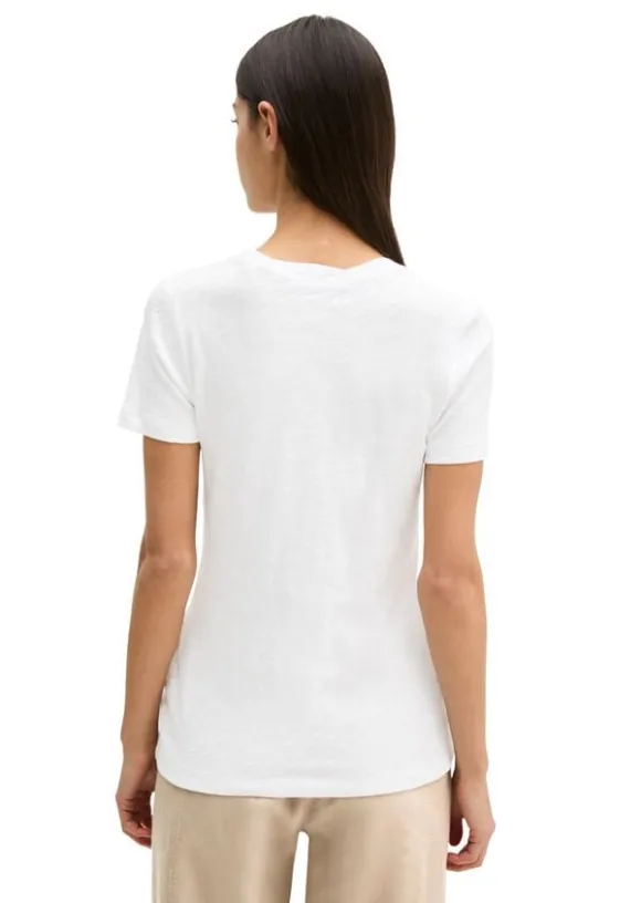 T-shirt, deep round neck twisted