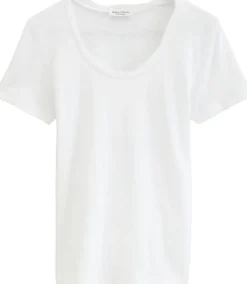 T-shirt, deep round neck twisted