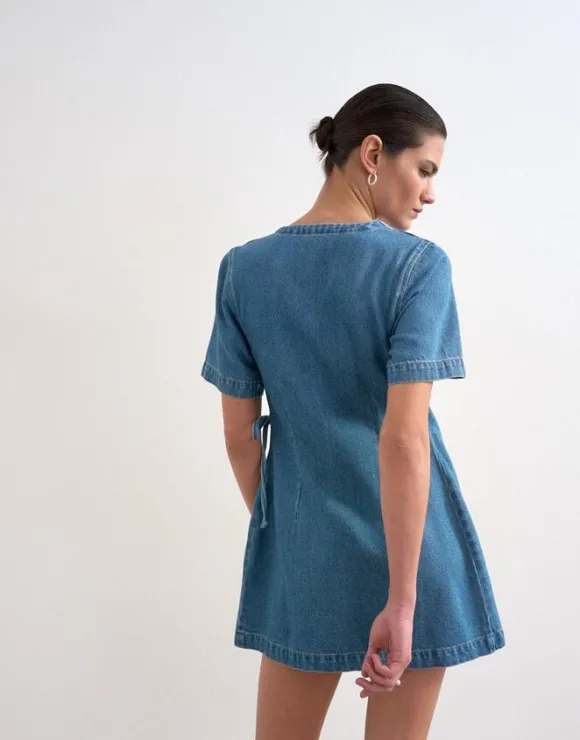 TSSOPHIE SS MINI DNM WRAP DRESS