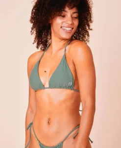 Uluwatu padded triangle bikini top - Army