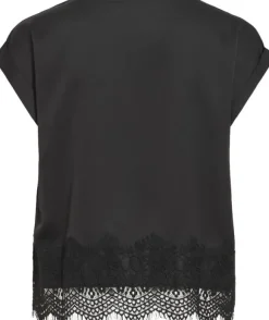 VIELLETTE S/S FULL SATIN LACE TOP -