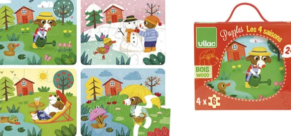 Vilac - Puslespil 4x6 brk - De 4 årstider